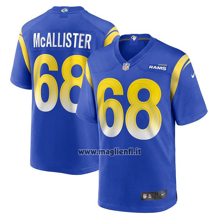 Maglia NFL Game Los Angeles Rams Mike Mcallister Home Blu